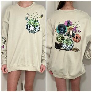 Hocus Pocus Sanderson Sisters Witch Halloween Sand Crewneck Sweatshirt Women‎
